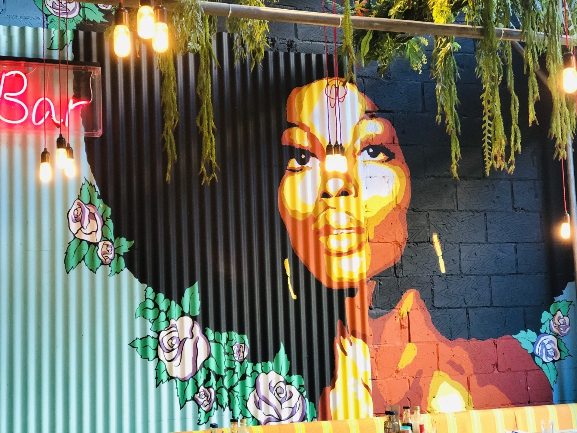Ealing interior colourful lady wall mural