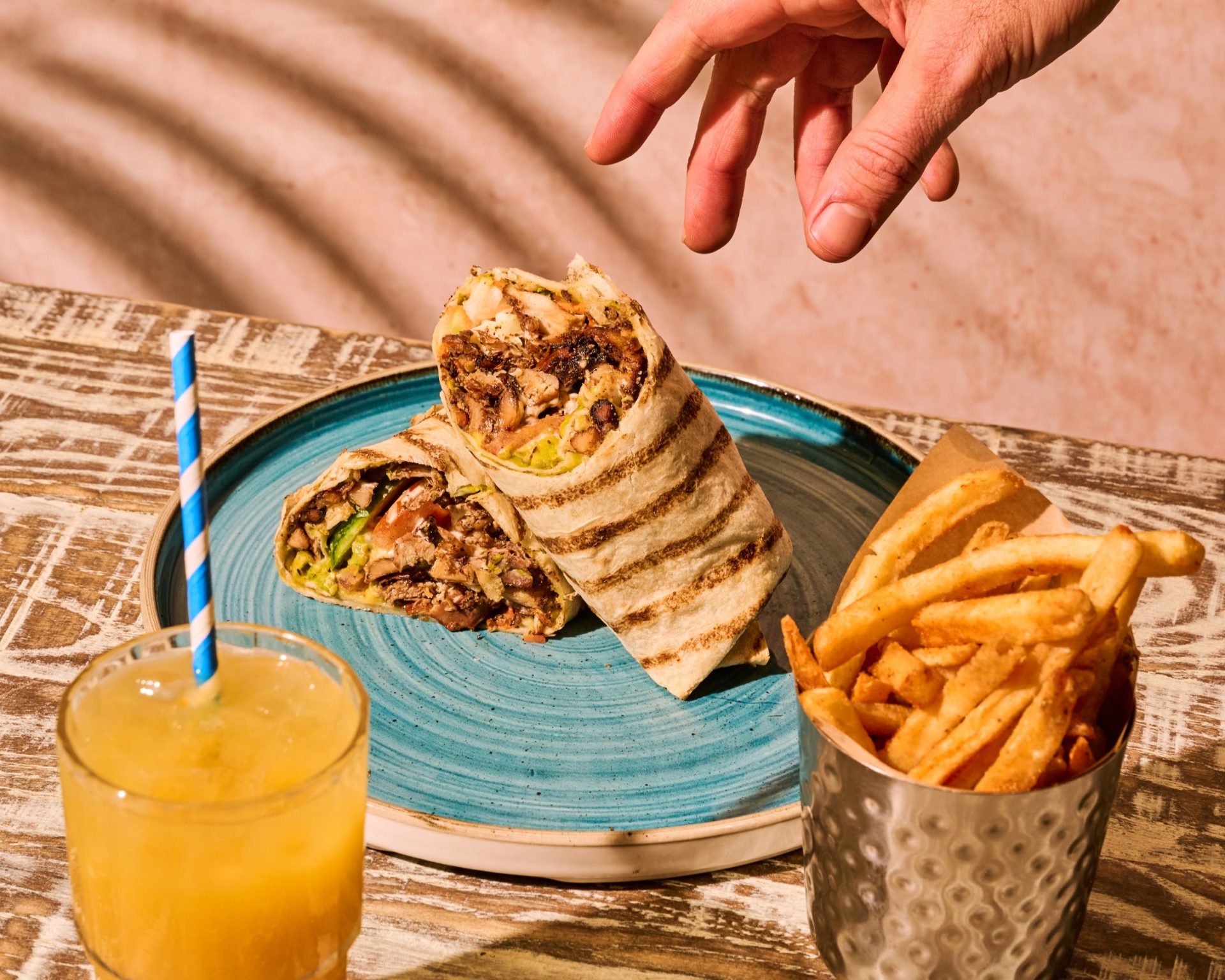 Lunch Deal Chicken Roti Wrap Spiced Fries Pineapple Juice 9