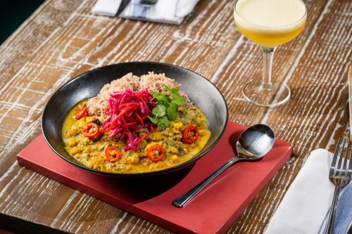 Chickpea Callaloo Curry and Cocktail 6