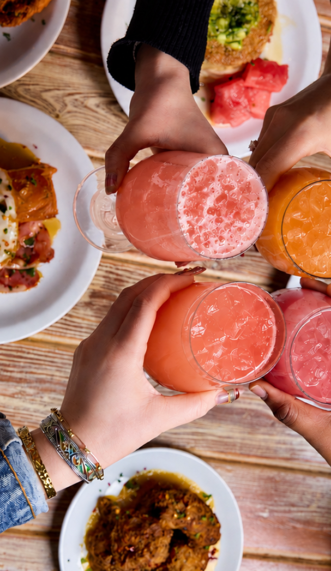 Pink and Orange Brunch Cheers